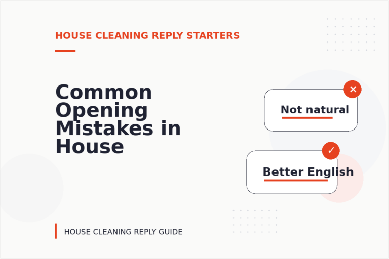 Common Opening Mistakes in House Cleaning Replys Common Opening Mistakes in House Cleaning Replys