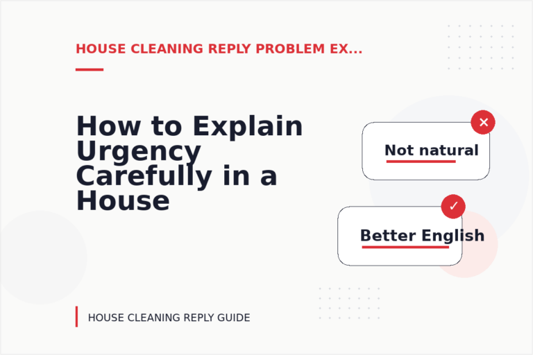 How to Explain Urgency Carefully in a House Cleaning Reply How to Explain Urgency Carefully in a House Cleaning Reply