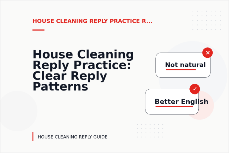 House Cleaning Reply Practice: Clear Reply Patterns House Cleaning Reply Practice: Clear Reply Patterns