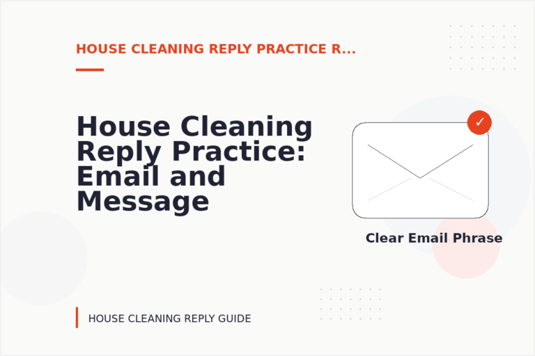 House Cleaning Reply Practice: Email and Message Examples House Cleaning Reply Practice: Email and Message Examples