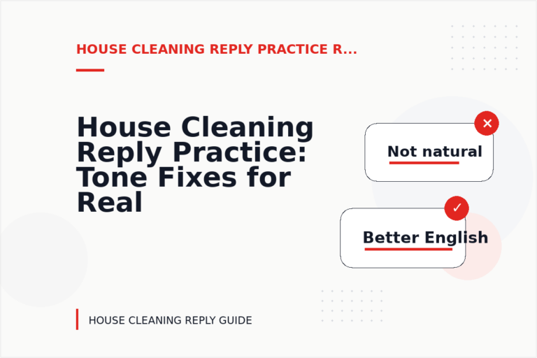 House Cleaning Reply Practice: Tone Fixes for Real Situations House Cleaning Reply Practice: Tone Fixes for Real Situations